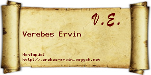 Verebes Ervin névjegykártya