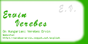 ervin verebes business card